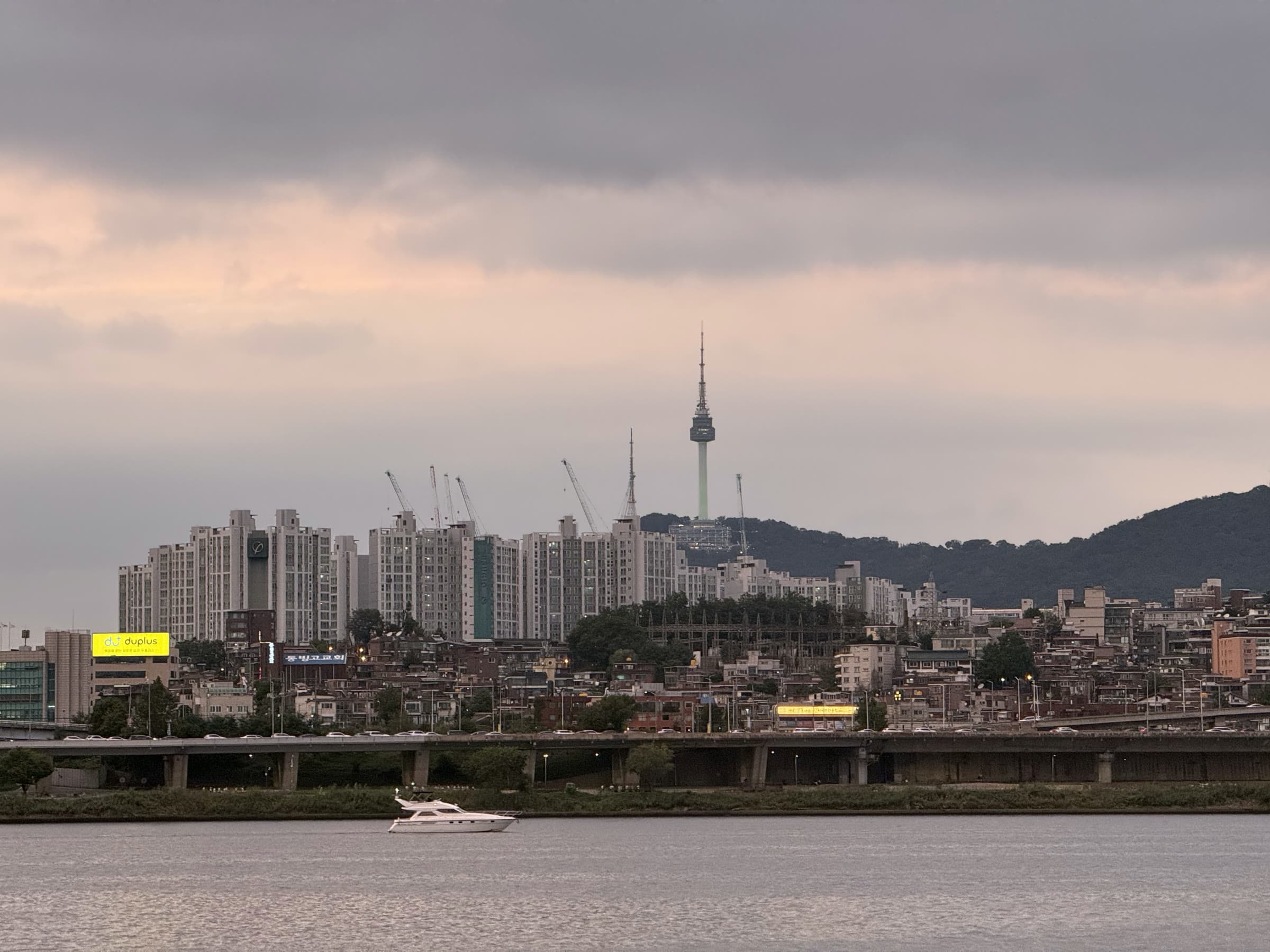 The Seoul skyline and Namsan Tower across the Han River