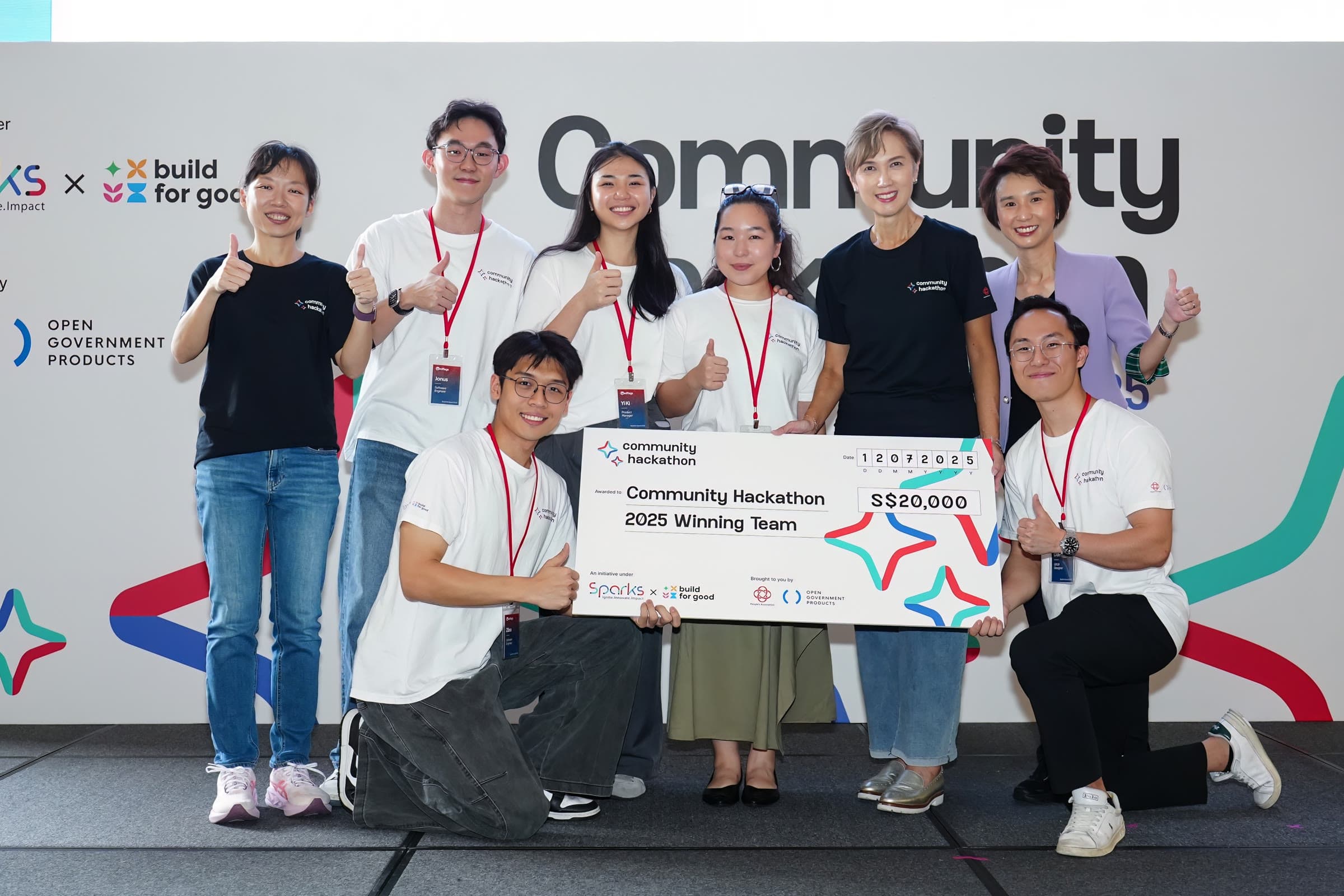 The Redflags team with the Community Hackathon 2025 winners' cheque